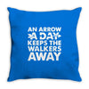 an arrow a day zombie dary Throw Pillow