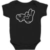 rude hands, ideal gift or birthday present. Baby Bodysuit