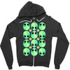 sad alien and daisy nineties grunge pattern Zipper Hoodie