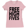 free high fives t shirt x large funny humor geek awesome highfive cool Ladies Fitted T-Shirt