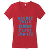 alphabet abc elemno Women's V-Neck T-Shirt