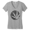 cannabis fingerprinting (black) Women's V-Neck T-Shirt