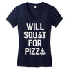 will squat for pizza Women's V-Neck T-Shirt