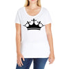 Queens Are Born In February Back Ladies Curvy T-Shirt