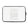legends are born in october Laptop sleeve