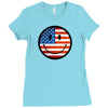 patriotic smiley face Ladies Fitted T-Shirt