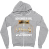 november  girl is a perfect combination of princess and warrior Zipper Hoodie