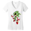zombie sonic Women's V-Neck T-Shirt