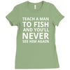 teach a man to fish Ladies Fitted T-Shirt