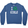 i recycle girls slogan text funny baseball jersey Crewneck Sweatshirt