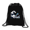 Great White Wave Shark Drawstring Bags