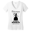 Princesses Are Born In March Women's V-Neck T-Shirt