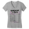 August Girl Facts Leo Women's V-Neck T-Shirt