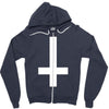 wasted youth inverted cross indie geek swag funny Zipper Hoodie