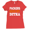 chicago bears tee packers can suck my ditka Ladies Fitted T-Shirt