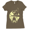 cat and bat halloween Ladies Fitted T-Shirt