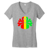 rasta skull and crossbones Women's V-Neck T-Shirt