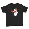 smiling snowman holding out christmas Youth Tee