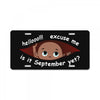 September Peeking Out Baby Boy License Plate