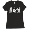 peace love rock funny Ladies Fitted T-Shirt