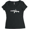 banksy style ak47 art   funny Women's Triblend Scoop T-shirt
