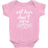 cat hair don't care cute crazy cat Baby Bodysuit