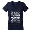 Born In October Women's V-Neck T-Shirt