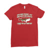 she was short, fat and had a big mouth! Ladies Fitted T-Shirt