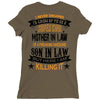Super Cool Mother In Law Of A Freaking Awesome Son In Law Ladies Fitted T-Shirt