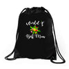 world's best mom Drawstring Bags