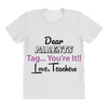Dear Parents Tag You're It Love Teachers Women's All Over Women's T-shirt