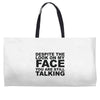 rude slogan Weekender Totes