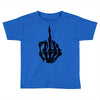 middle finger skeleton bone skull grafitti art Toddler T-shirt
