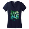 water lilies and nessy Women's V-Neck T-Shirt
