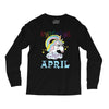 unicorns are born in april cute unicorn Long Sleeve Shirts