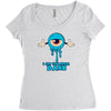 monster eye blue Women's Triblend Scoop T-shirt