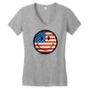 patriotic smiley face Women's V-Neck T-Shirt