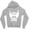 man beard funny mens Zipper Hoodie