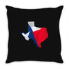 Eroded Texas Map With Flag Throw Pillow