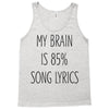 my brain is 85% song lyrics Tank Top