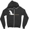 unicorn scooting on the floor Zipper Hoodie