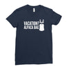 vacation alpaca bag animal humor funny Ladies Fitted T-Shirt