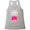 Donna And Dynamos White Letter Racerback Tank