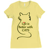 life is better with cats Ladies Fitted T-Shirt