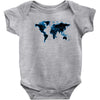 World Map Design Baby Bodysuit
