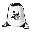 kill the beat Drawstring Bags