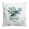 wake up and drink a coffee Throw Pillow
