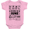 Born In June Baby Onesie