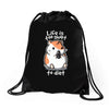 fat life Drawstring Bags