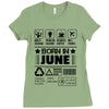 Born In June Ladies Fitted T-Shirt